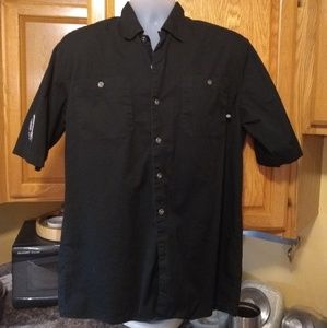 Harley Davidson Button up black Large Tall shirt